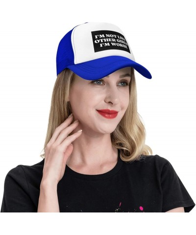 I'm Not Like Other Girls I'm Worse Hats Mesh Hat Cute Baseball Cap Sun Trucker Hat Men Women Blue $12.42 Baseball Caps