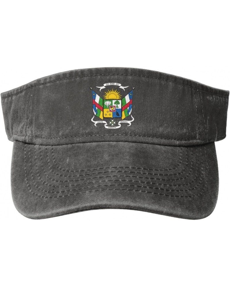 Coat of Arms Central African Republic Unisex Empty Top Sport Sun Visor Hats - Running, Outdoor Activities, Daily Caps Deep He...