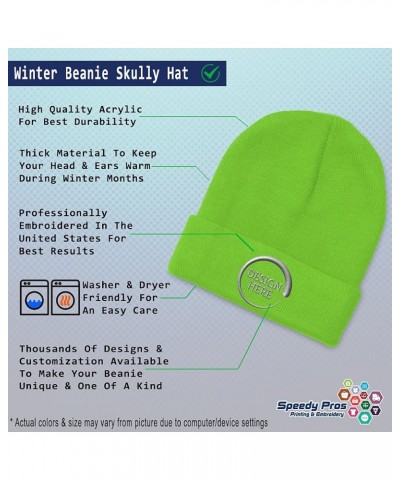 Custom Beanies for Men Woods Bigfoot A Embroidery Graphic Winter Hats for Women Acrylic Skull Cap 1 Size Lime Design Only $11...