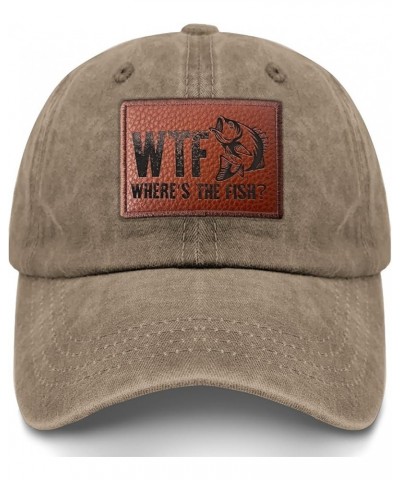 WTF Where's The Fish Dad Hat Trendy Baseball Caps Gifts for Girlfriends Who Like Engraved,Summer Hats Suitable for Pigment Kh...