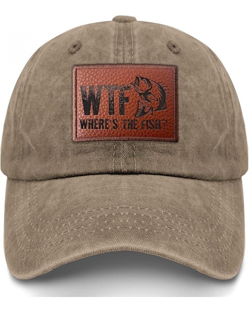 WTF Where's The Fish Dad Hat Trendy Baseball Caps Gifts for Girlfriends Who Like Engraved,Summer Hats Suitable for Pigment Kh...