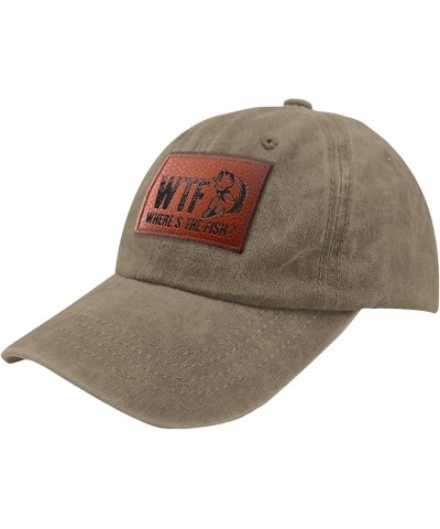 WTF Where's The Fish Dad Hat Trendy Baseball Caps Gifts for Girlfriends Who Like Engraved,Summer Hats Suitable for Pigment Kh...