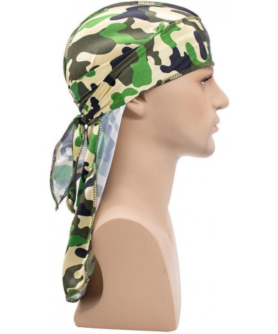 Silky Wave Long-Tail Caps Soft Bonnet Long Tail Headwraps Elastic Adjustable Wide Straps Headwraps for Women Men Green $7.43 ...