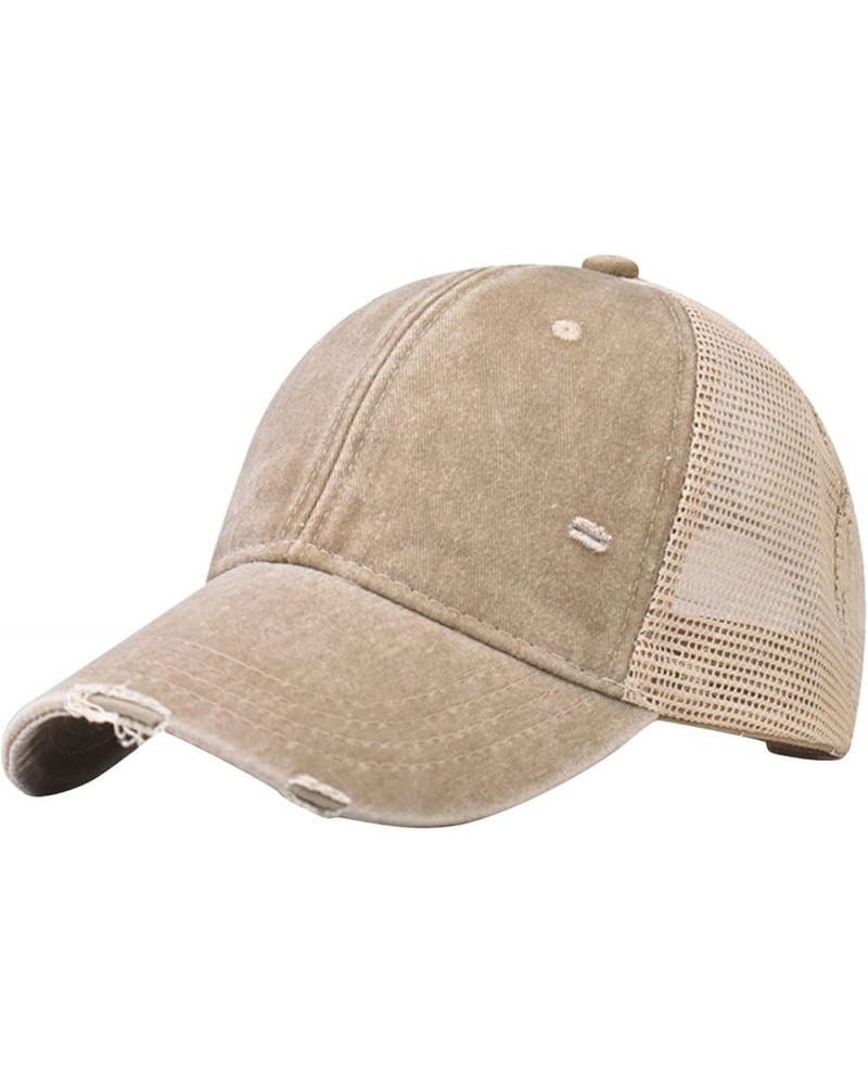 Men Ladies Hat Fashion Baseball Cap Denim Buckle Outdoor Sunscreen Sunshade Hat Running Hats Men Khaki $10.61 Newsboy Caps