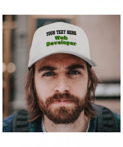 Custom Baseball Cap Web Developer Development Acrylic Programmer Dad Hats for Men and Women Kelly Green Personalized Text Her...