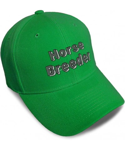 Custom Baseball Cap Horse Breeder Breeding Acrylic Artificial Dad Hats for Men and Women Kelly Green Design Only $11.07 Baseb...