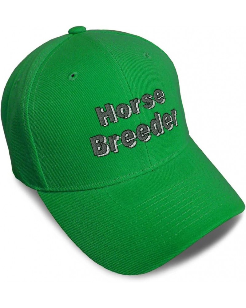 Custom Baseball Cap Horse Breeder Breeding Acrylic Artificial Dad Hats for Men and Women Kelly Green Design Only $11.07 Baseb...