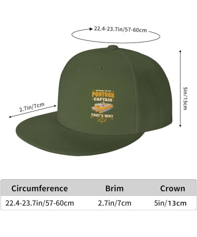 I'm The Pon-toon Boat Cap-Tain Baseball Cap Men Trucker Hat Women Dad Hat Sun Hat Adjustable Ponytail Hat Black Moss Green $1...