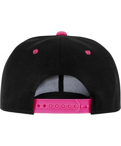 Pranboo® Custom Personalized Logo Snapback Hat/Cap, Embroidered & Printed, Flat Bill Hip-Hop Hat Black·pink Embroidery Logo $...