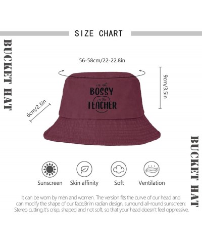 I'm not Bossy I'm The Teacher Bucket Hat Bucket Hat Funny Hat Travel Accessories for Hiking Must Haves Deep Rose $11.26 Bucke...