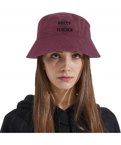 I'm not Bossy I'm The Teacher Bucket Hat Bucket Hat Funny Hat Travel Accessories for Hiking Must Haves Deep Rose $11.26 Bucke...