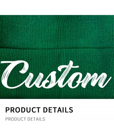 Custom Beanie Hat Personalized Winter Knitted Hat Add Design Your Own Text/Logo/Image Beanie Blackish Green $7.34 Skullies & ...