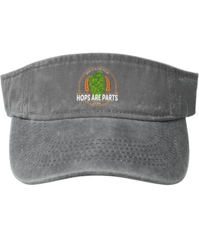 Beer is Made from Hops Ard Parts Sun Visor Hats for Women Men Sun Hat Cotton Golf Hat Vintage Baseball Cap Gray $10.10 Visors