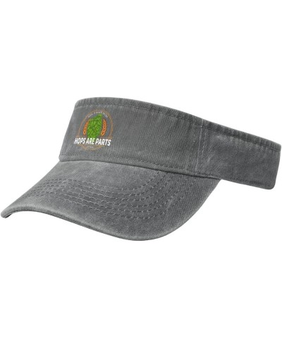 Beer is Made from Hops Ard Parts Sun Visor Hats for Women Men Sun Hat Cotton Golf Hat Vintage Baseball Cap Gray $10.10 Visors