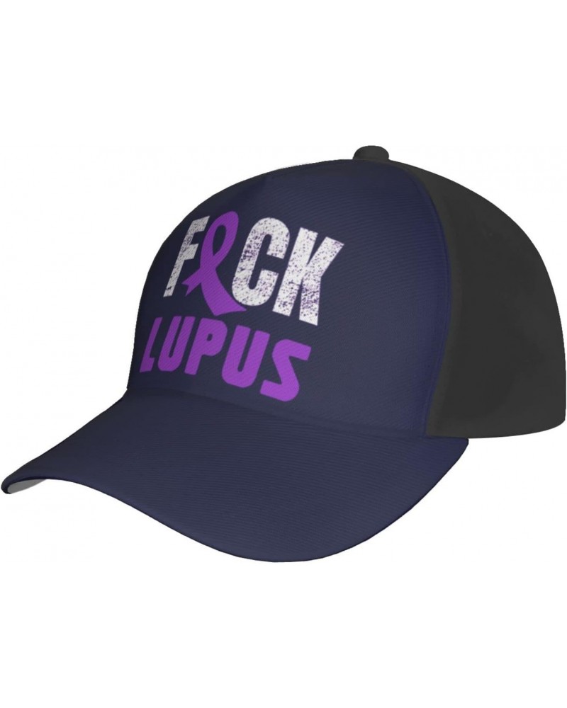 Fuck Lupus Purple Ribbon Cap Tucker Hat Adjustable Sports Baseball Caps4 $17.90 Baseball Caps