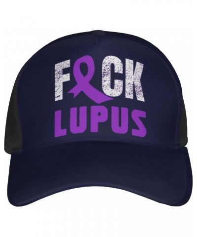 Fuck Lupus Purple Ribbon Cap Tucker Hat Adjustable Sports Baseball Caps4 $17.90 Baseball Caps