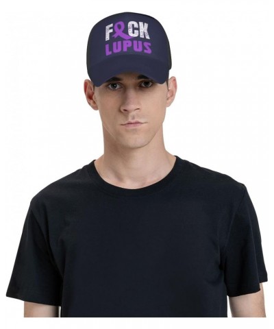 Fuck Lupus Purple Ribbon Cap Tucker Hat Adjustable Sports Baseball Caps4 $17.90 Baseball Caps