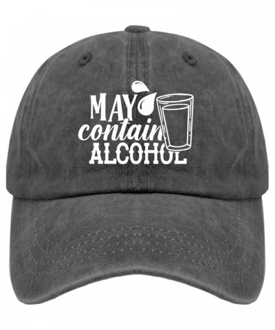 May Contain Alcohol Hats Womans Hat Pigment Black Womens Bucket Hat Gifts for Mom Golf Hat Pigment Black $10.38 Sun Hats