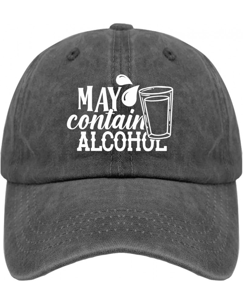 May Contain Alcohol Hats Womans Hat Pigment Black Womens Bucket Hat Gifts for Mom Golf Hat Pigment Black $10.38 Sun Hats