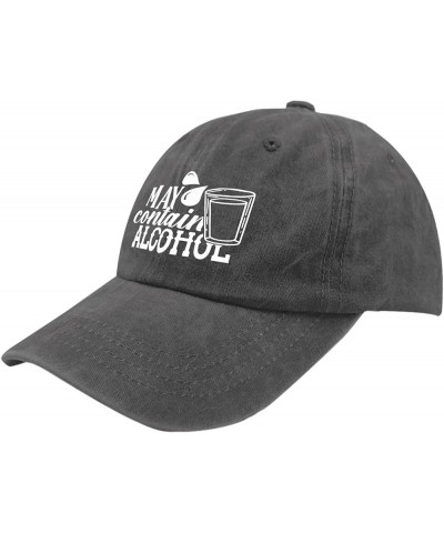 May Contain Alcohol Hats Womans Hat Pigment Black Womens Bucket Hat Gifts for Mom Golf Hat Pigment Black $10.38 Sun Hats