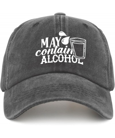 May Contain Alcohol Hats Womans Hat Pigment Black Womens Bucket Hat Gifts for Mom Golf Hat Pigment Black $10.38 Sun Hats