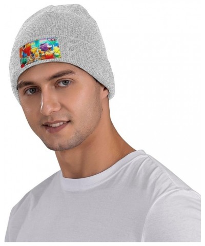 Beanie for Women Men Warm Happy Hour Winter Hats for Women Thick Knit Beanies for Winter Cuffed Cap Gray $8.62 Skullies & Bea...