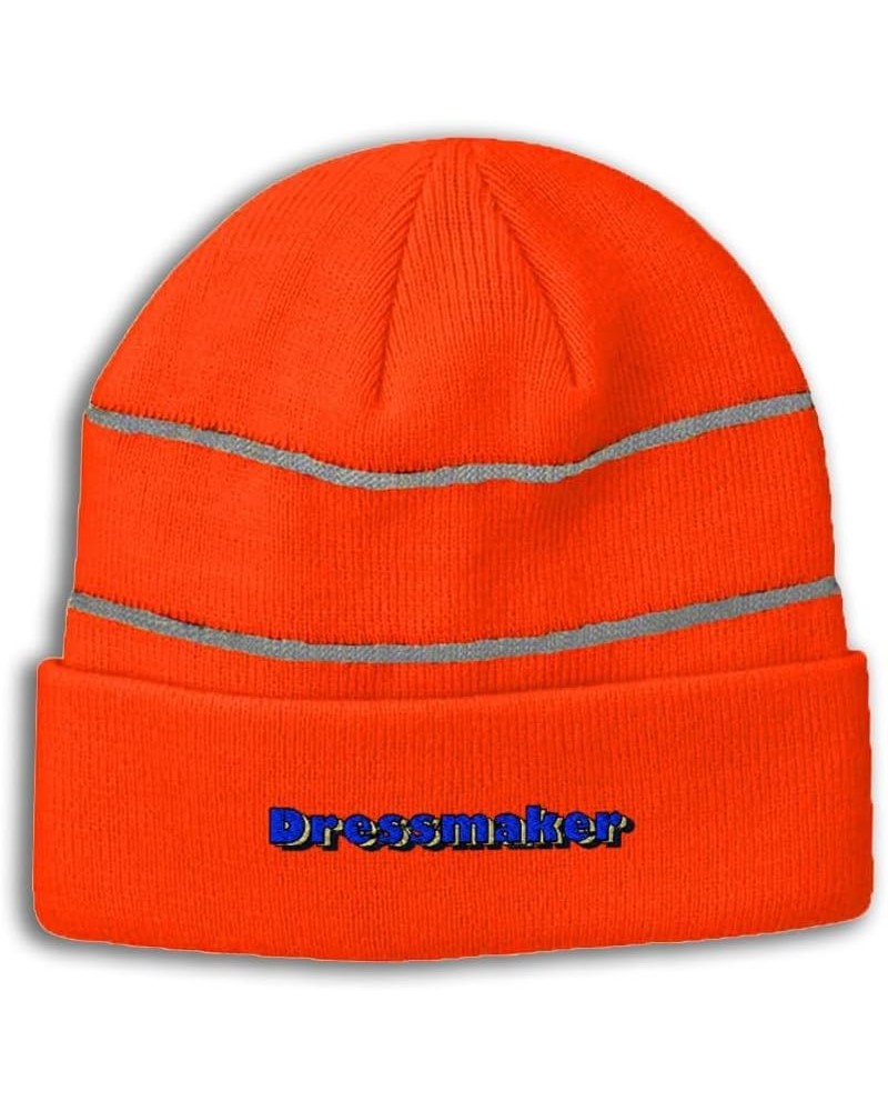 Custom Reflective Beanie Dressmaker Acrylic High Visibility Running Gear Skull Cap for Men & Women 1 Size Neon Orange Design ...