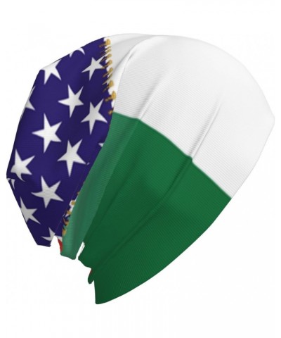 American Flag and Ireland Flag Beanie,Soft Warm Skull Cap Stretchy Knit Hat for Men and Women Black $12.81 Skullies & Beanies