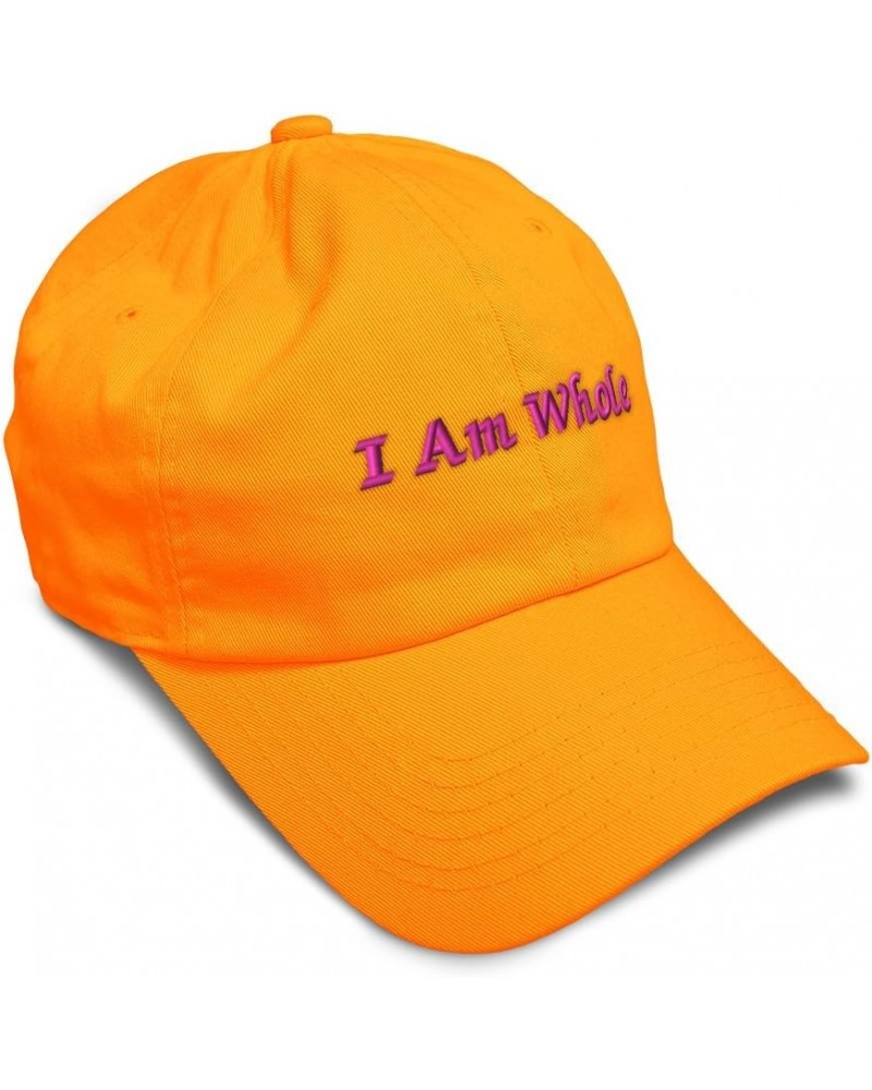 Soft Baseball Cap I Am Whole Cotton Dad Hats for Men & Women Orange $15.11 Baseball Caps