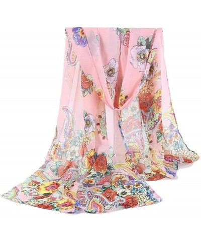 Womens Chiffon Scarf Soft Wraps Pink $6.00 Scarves