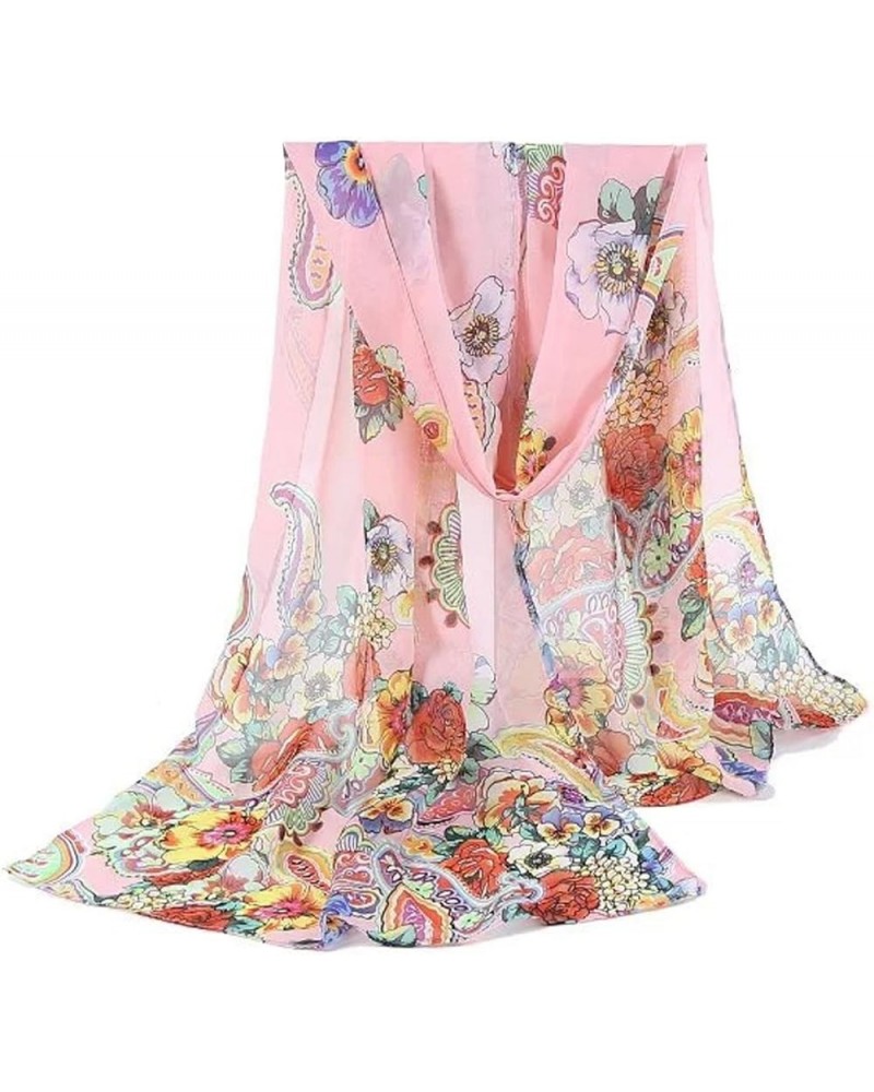 Womens Chiffon Scarf Soft Wraps Pink $6.00 Scarves