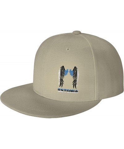 Snapback Baseball Cap Wings Estonia Flag Classic Dad Trucker Flat Bill Brim Hat Natural $10.70 Baseball Caps