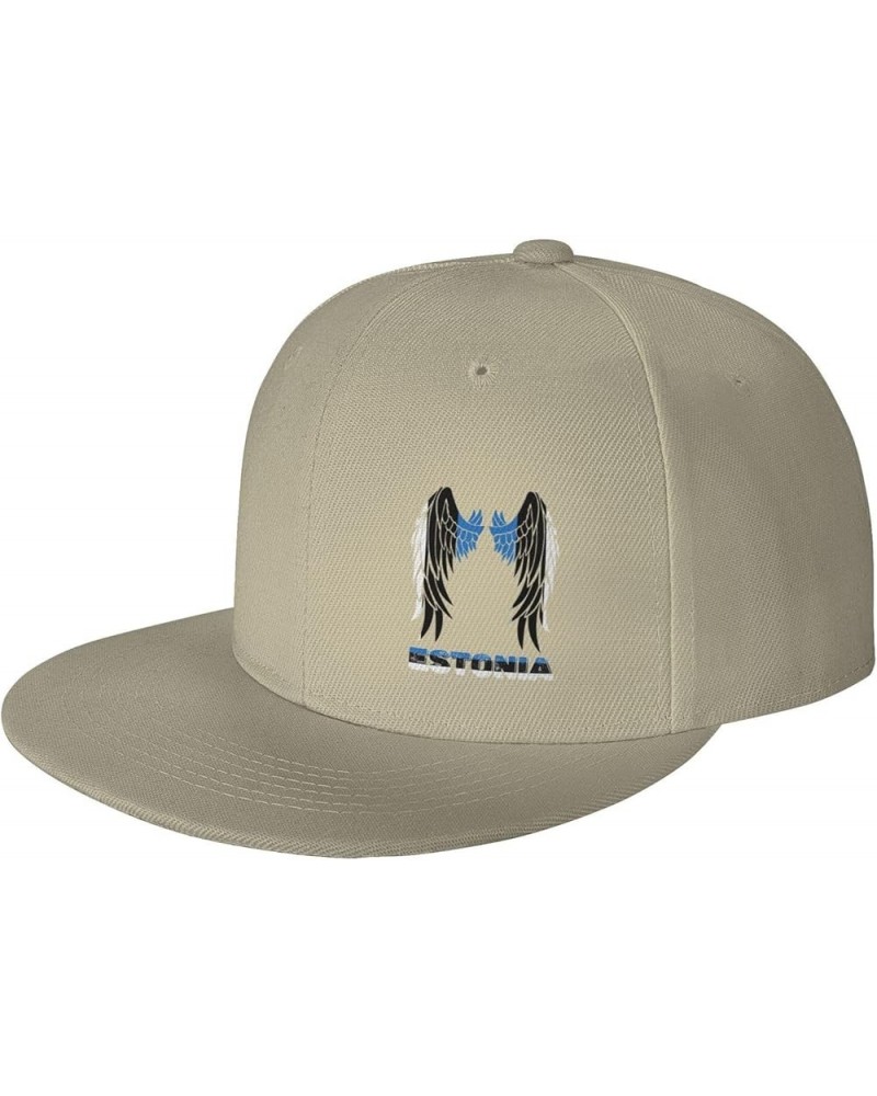 Snapback Baseball Cap Wings Estonia Flag Classic Dad Trucker Flat Bill Brim Hat Natural $10.70 Baseball Caps