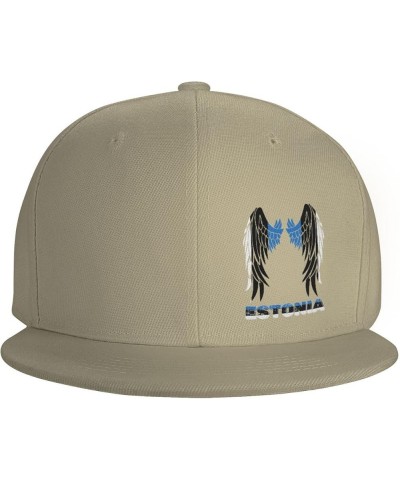 Snapback Baseball Cap Wings Estonia Flag Classic Dad Trucker Flat Bill Brim Hat Natural $10.70 Baseball Caps