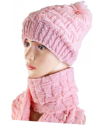 Knitted Hat Scarves for Women Men Caps and Hats Bonnet for Men Mens Hats Fitted Men Suits Hat Women's Pink $11.81 Skullies & ...