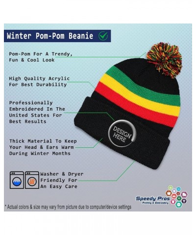 Pom Pom Beanies for Women Portugal Embroidery Skull Cap Europe Winter Hats for Men Acrylic 1 Size Rasta Design Only $12.59 Sk...