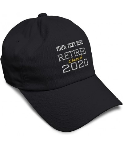 Soft Baseball Cap Retired Class of 2020 Retirement Position Cotton Withdrawal Dad Hats for Men & Women Black Personalized Tex...