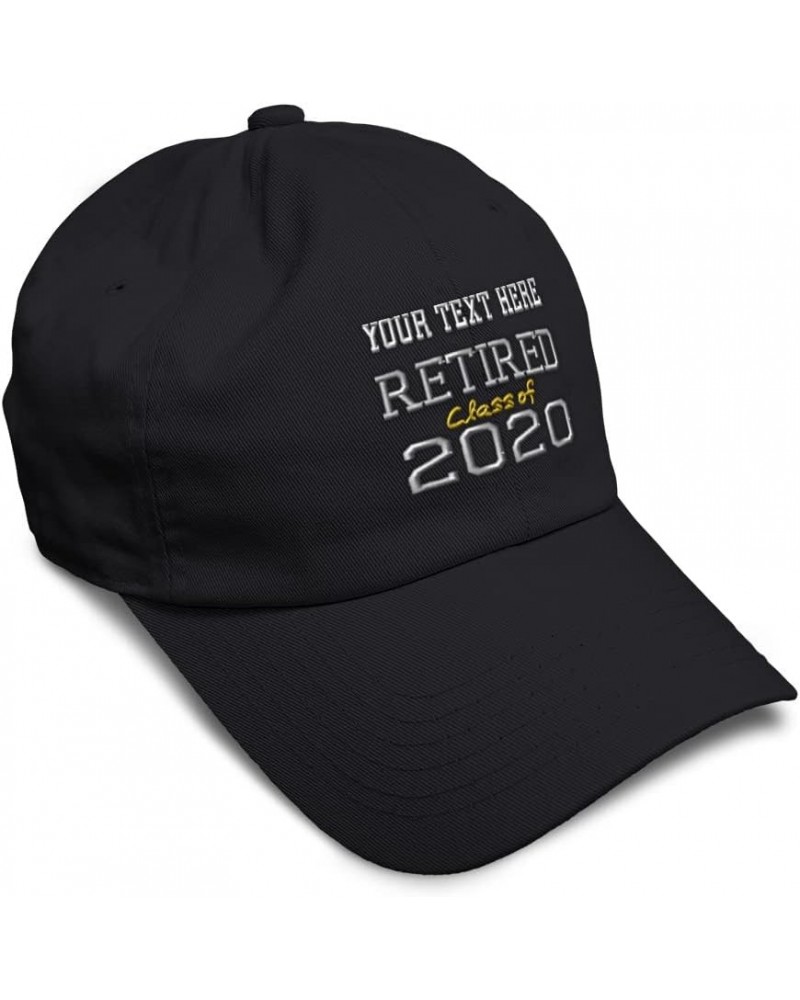 Soft Baseball Cap Retired Class of 2020 Retirement Position Cotton Withdrawal Dad Hats for Men & Women Black Personalized Tex...