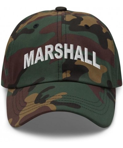 Marshall Wisconsin Hat Marshall WI Cap Embroidered Dad Hat Adjustable Strap Closure Unisex Green Camo $16.80 Baseball Caps