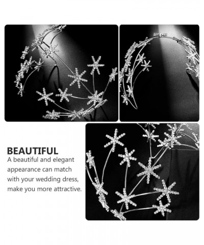 2pcs Bridal Hair Crown Wedding Jewelry Crystal Star Shaped Band, Accessory Headbands Tiara, Glitter Silver Headband, Band Dec...