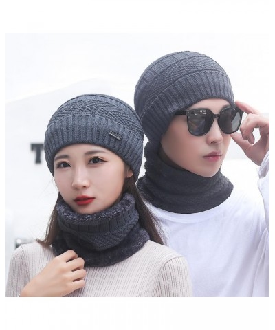 Womens Winter Warm Crocheted Hats Scaves Set for Men Beanies Thick Wrap Wool Knit Beanie Hat & Wraps Set Set Circle Grey 13 $...