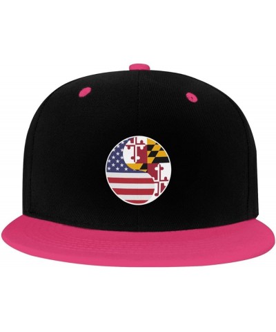 Yin Yang Flag Combination of America and Maryland Snapback Hat for Men Women Baseball Cap Trucker Flat Bill Hats Dad Caps Pin...