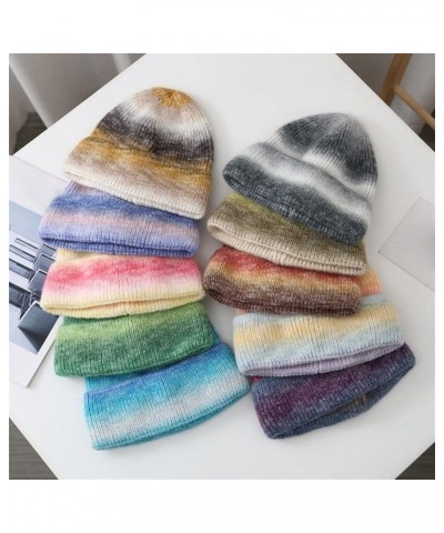 Winter Hat Set Warm Knitted Slouchy Thick Baggy Cap for Men Gifts Gifts Christmas Thanksgiving D $7.49 Skullies & Beanies