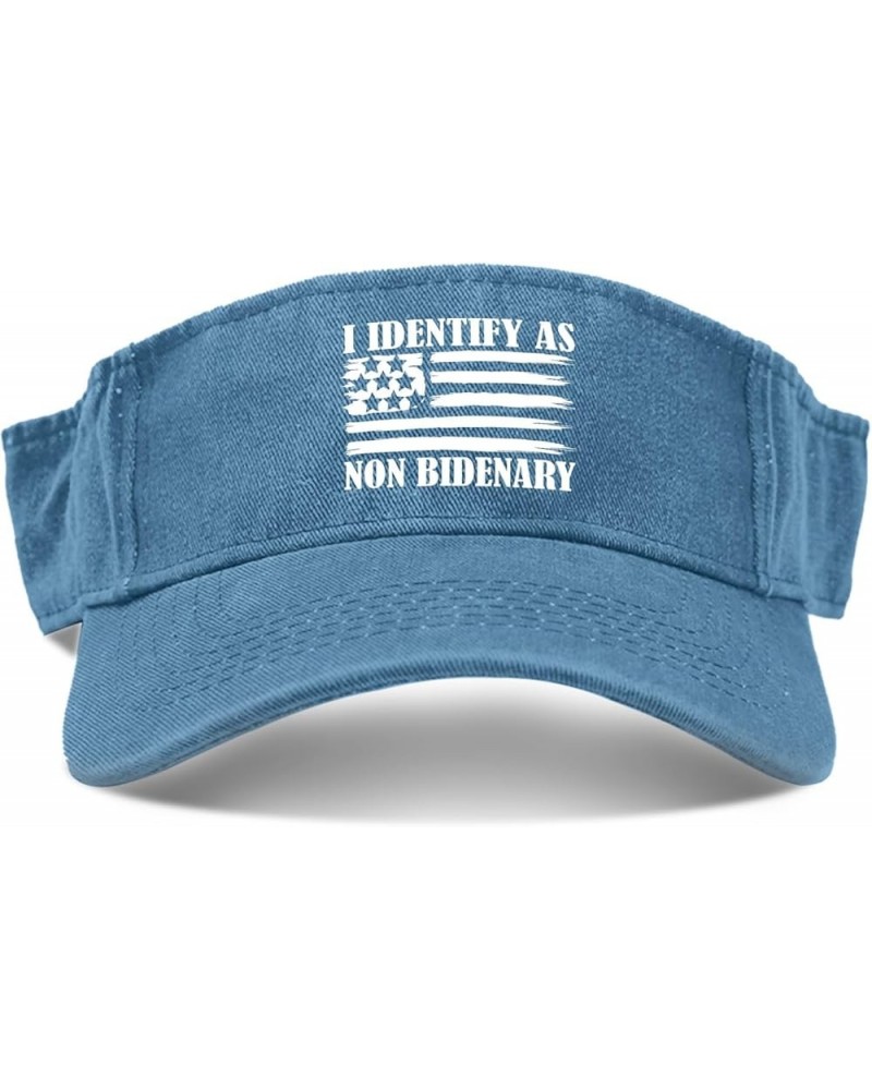 i Identify as Non didenary Hats Sun Visors for Adult Baseball Hats Flodable Sports Hats Lake Blue $12.58 Visors