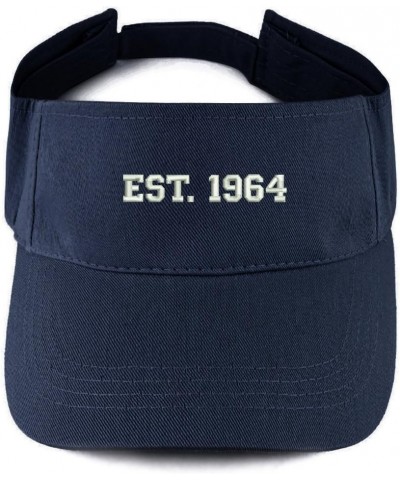 EST 1964 Embroidered - 60th Birthday Gift Summer Adjustable Visor Navy $10.75 Visors