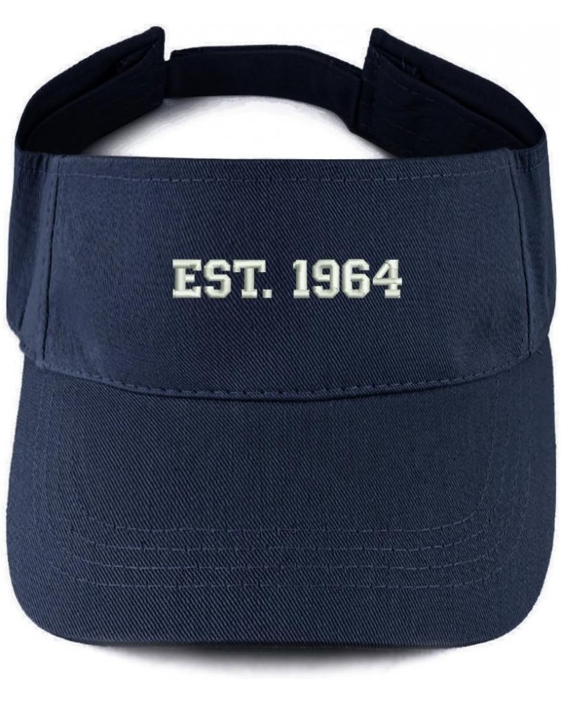 EST 1964 Embroidered - 60th Birthday Gift Summer Adjustable Visor Navy $10.75 Visors