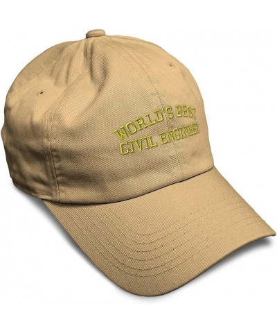 Soft Baseball Cap Worlds Best Civil Engineer Embroidery Construction Cotton Dad Hats for Men & Women Khaki Design Only $12.32...