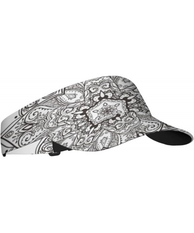 Sun Visor Summer Hats,Open-top Sunscreen Cap Womens Beach Hats Black White_3 $11.22 Visors