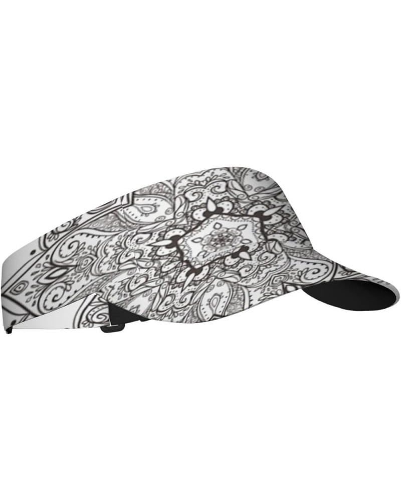 Sun Visor Summer Hats,Open-top Sunscreen Cap Womens Beach Hats Black White_3 $11.22 Visors