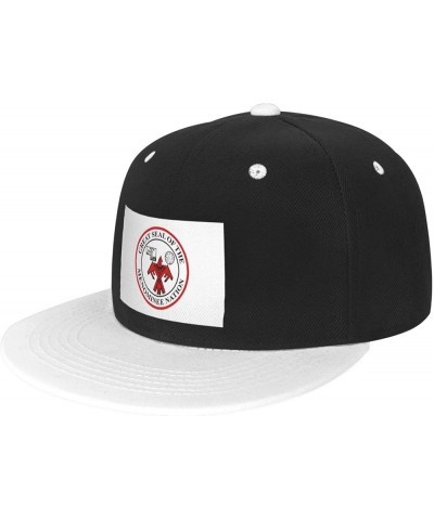 Flag of The Menominee Nation Baseball Cap for Men Women Snapback Hat Adjustable Flat Bill Hats White $14.58 Baseball Caps